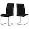 Monarch Specialties Dining Chair, Set Of 2, Side, Upholstered, Kitchen, Dining Room, Velvet, Metal, Black, Chrome I 1067 - alternate 1